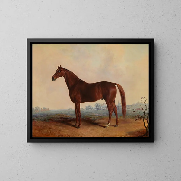 Henri in a landscape - Edward Troye — framed artwork on a wall
