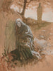 Figuren in het bos - Edwin Austin Abbey — weergave van het kunstwerk