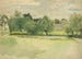 Landschap Prairie Kerk op de Achtergrond - Edwin Austin Abbey — weergave van het kunstwerk