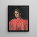 Portret van mevrouw Abbey in roze jurk tot aan de taille - Edwin Austin Abbey — ingelijst kunstwerk aan de muur