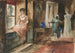 Schets van figuren in een interieur - Edwin Austin Abbey — weergave van het kunstwerk