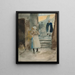 Straatscène met twee visverkopers - Edwin Austin Abbey — ingelijst kunstwerk aan de muur