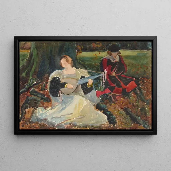 Edwin Austin Abbey - Studies for Fair is my love painting in the Municipal Art Gallery Preston England.webp