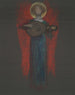 Engel van studie met muziekinstrument - Edwin Austin Abbey — weergave van het kunstwerk