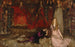 De scène uit het stuk in Hamlet Acte III Scène II - Edwin Austin Abbey — weergave van het kunstwerk