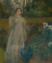 Vrouw in de tuin - Edwin Austin Abbey — weergave van het kunstwerk
