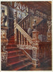 trap in eikenhout gesneden Godinton - Edwin Foley — weergave van het kunstwerk