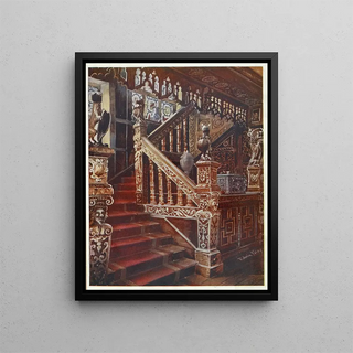 Edwin Foley - Carved oaken stairway Godinton.webp