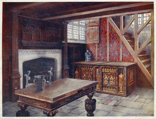 Edwin Foley - Inlaid nonesuch chest Carved drawing table Carved chimneypiece Earliest English wallpaper.webp