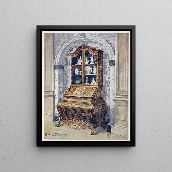 Edwin Foley - Inlaid walnut bomb bureaucabinet.webp
