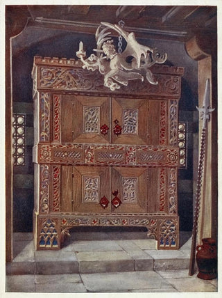 Edwin Foley - Late Gothic schrank In the Bavarian Museum Munich with hanging light leuchterweibschen from Albert Drers house at Nuremburg.webp