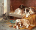 Een onverwachte bezoeker - Edwin Frederick Holt — weergave van het kunstwerk