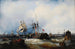 van een stoomboot die zijn aanlegplaats op de Theems verlaat - Edwin Hayes — weergave van het kunstwerk
