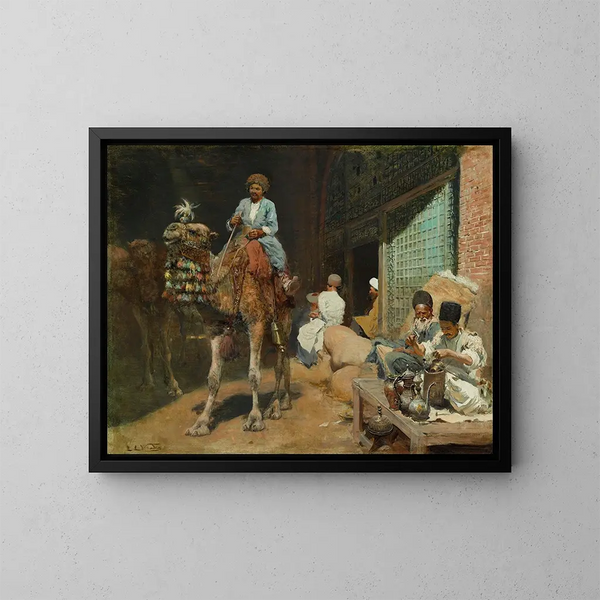 A Market in Ispahan - Edwin Lord Weeks — framed artwork on a wall