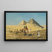 Kamelenkaravaan tussen de piramides van Egypte - Edwin Lord Weeks — ingelijst kunstwerk aan de muur