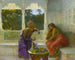 Figuren in een interieur met een palmentuin op de achtergrond (Conflictopstelling) - Edwin Lord Weeks — weergave van het kunstwerk