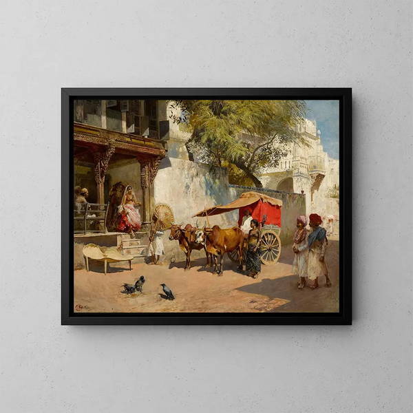 Meisjes van nautche en gharry in Ahmedabad - Edwin Lord Weeks — ingelijst kunstwerk aan de muur