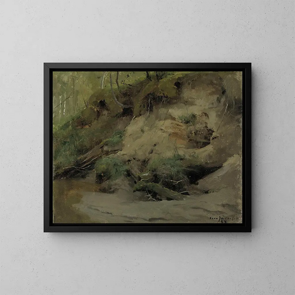 Bos met een zandige helling - Eero Järnefelt — ingelijst kunstwerk aan de muur