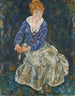 portret van de echtgenote van de kunstenaar Edith Schiele - Egon Schiele — weergave van het kunstwerk