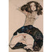 Fille aux cheveux noirs avec jupe relevée - Egon Schiele — weergave van het kunstwerk