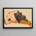 Vrouw die haar gezicht verbergt - Egon Schiele — ingelijst kunstwerk aan de muur