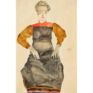 Egon Schiele - Frau mit schwarzer Schrze.webp