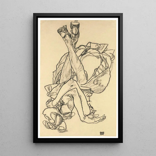 Egon Schiele - Girl Lying On Her Back With Crossed Arms And Legs.webp