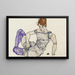 Vrouw zittend met paarse kousen - Egon Schiele — ingelijst kunstwerk aan de muur