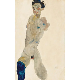 Egon Schiele - Stehender mnnlicher Akt mit verschrnkten Armen Selbstportrait.webp