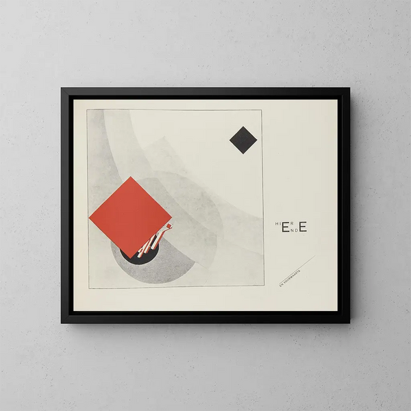 the supremacy of the two colors in six constructions Pl 1 - El Lissitzky — framed artwork on a wall