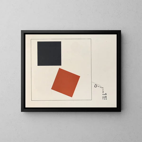 Devenir suprématiste de deux couleurs dans six constructions Pl 7 - El Lissitzky — framed artwork on a wall