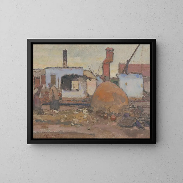 Na de passage van het front - Elemér Halász-Hradil — ingelijst kunstwerk aan de muur