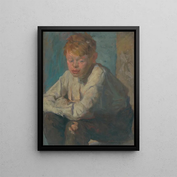 Jongen met rood haar - Elemér Halász-Hradil — ingelijst kunstwerk aan de muur