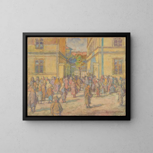 Lunch van de armen - Elemér Halász-Hradil — ingelijst kunstwerk aan de muur