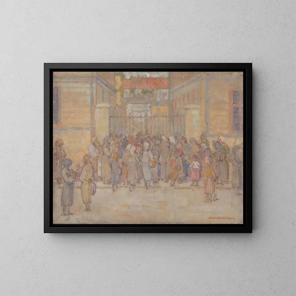 Werkloze - Elemér Halász-Hradil — ingelijst kunstwerk aan de muur