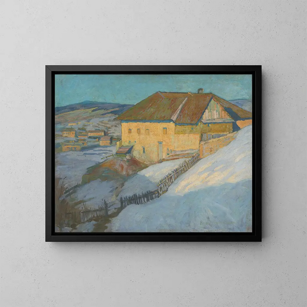 Land van de winter - Elemér Halász-Hradil — ingelijst kunstwerk aan de muur