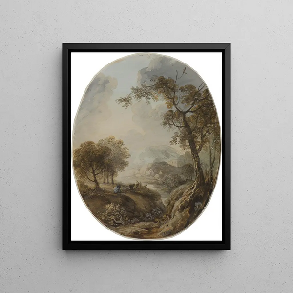 Landscape with Fireplace - Elias Martin — framed artwork on a wall
