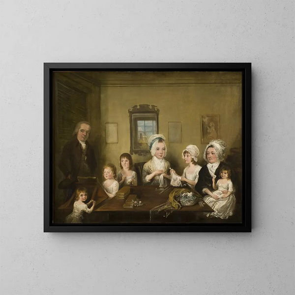 Portrait of the Latrobe Family of Fulneck - Elias Martin — framed artwork on a wall