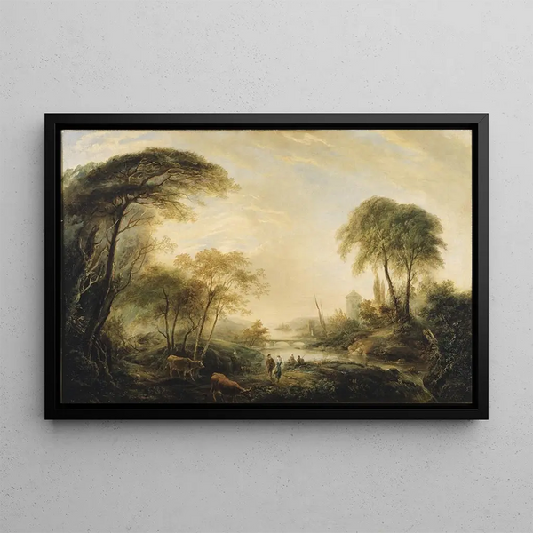 Romantic landscape painting - Elias Martin — framed artwork on a wall