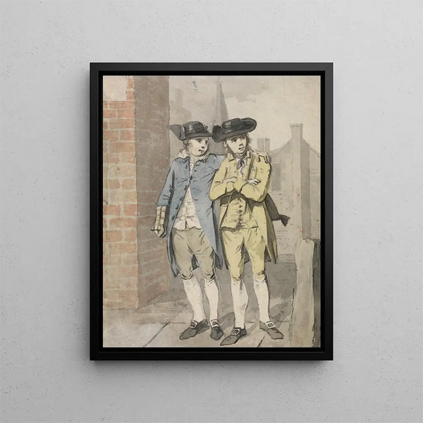 Two Schoolchildren - Elias Martin — framed artwork on a wall