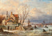 van het winterzicht op de stad Dordrecht - Elias Pieter van Bommel — weergave van het kunstwerk