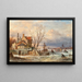 van het winterzicht op de stad Dordrecht - Elias Pieter van Bommel — ingelijst kunstwerk aan de muur