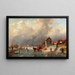 Landschap van een kanaal in de winter - Elias Pieter van Bommel — ingelijst kunstwerk aan de muur