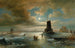 Buitenlands Nacht bij maanlicht in de winter buiten Amsterdam - Elias Pieter van Bommel — weergave van het kunstwerk