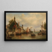De oude Hanzepoort aan de Maas in Rotterdam - Elias Pieter van Bommel — ingelijst kunstwerk aan de muur