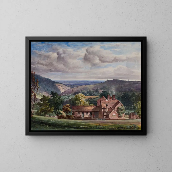 Cottage of Church Hill in Bromsgrove Lickey - Elijah Walton — framed artwork on a wall