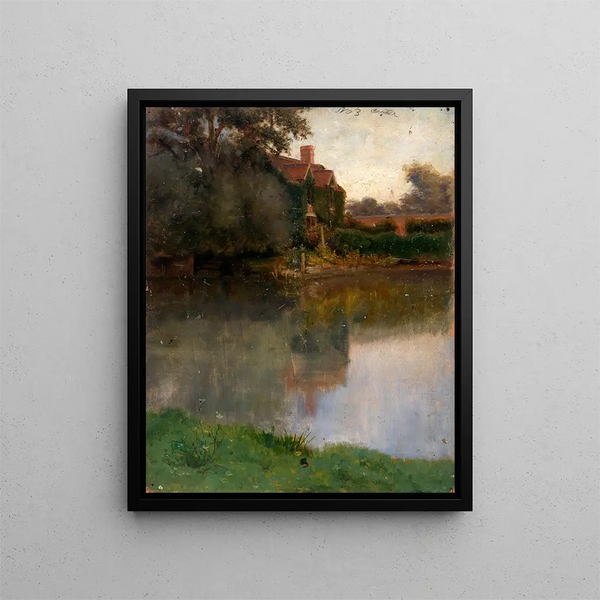Edge of a Stream - Eliphalet Fraser Andrews — framed artwork on a wall