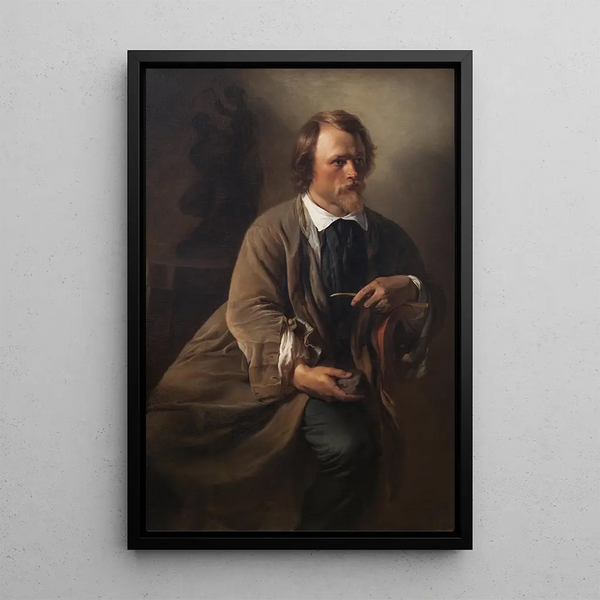 The sculptor Jens Adolf Jerichau, the artist's husband - Elisabeth Jerichau-Baumann — framed artwork on a wall