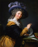 Graafes de Crès Oud titel van 1963 tot 1992 Dame die een brief vouwt - Elisabeth Louise Vigée Le Brun — weergave van het kunstwerk