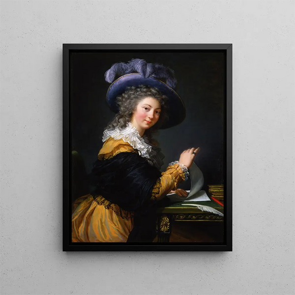 Graafes de Crès Oud titel van 1963 tot 1992 Dame die een brief vouwt - Elisabeth Louise Vigée Le Brun — ingelijst kunstwerk aan de muur